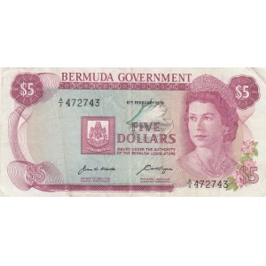 Bermuda, 5 Dollars, 1970, VF(+), p24a