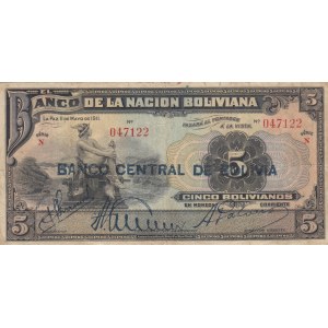 Bolivia, 5 Bolivianos, 1929, VF, p113