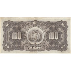 Bolivia, 100 Bolivianos, 1928, XF, p125a