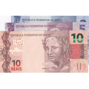 Brazil,  UNC,  Total 3 banknotes