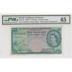 British Caribbean, 5 Dollars, 1961-64, XF, p9c