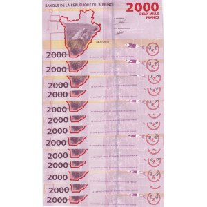 Burundi, 2000 Francs, 2018, UNC, pNew, Total 13 banknotes