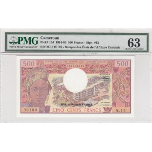 Cameroun, 500 Francs, 1981/83, UNC, p15d