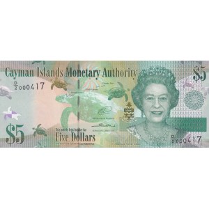 Cayman Islands, 5 Dollars, 2014, UNC, p39
