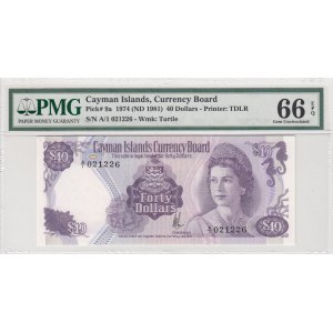Cayman Islands, 40 Dollars, 1974, UNC, p9a