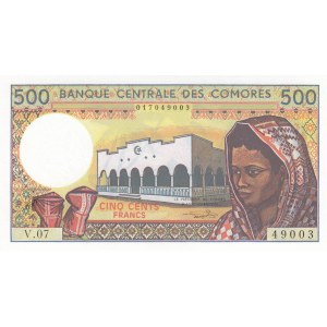 Comoros, 500 Francs, 1986, UNC, p10b