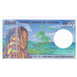 Comoros, 2.500 Francs, 1997, UNC, p13