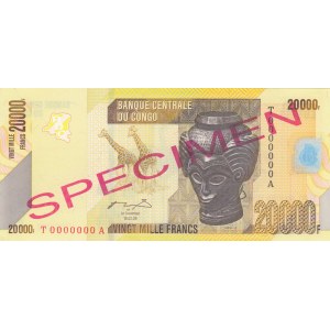 Congo Democratic Republic, 20.000 Francs, 2006, UNC, p104s, SPECIMEN