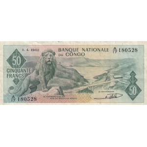 Congo Democratic Republic, 50 Francs, 1962, VF, p5