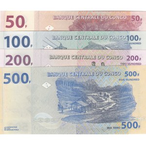 Congo Democratic Republic,  UNC,  Total 4 banknotes