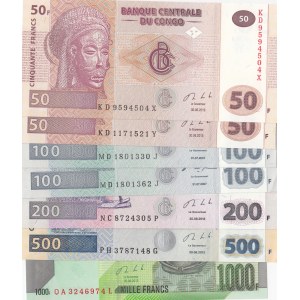 Congo Democratic Republic,  Total 7 banknotes