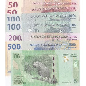 Congo Democratic Republic,  Total 7 banknotes