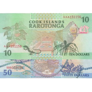 Cook Islands, 10 - 50 Dollars, 1992, UNC, p8, p10