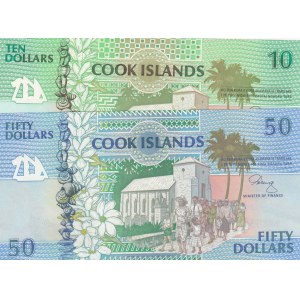 Cook Islands, 10 - 50 Dollars, 1992, UNC, p8, p10