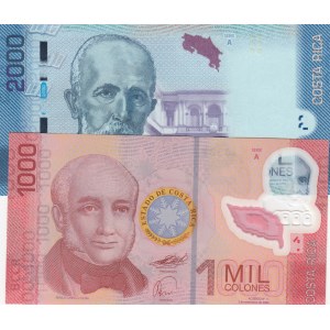 Costa Rica, 1.000 Colones and 2.000 Colones, 2009 / 2013, UNC, p274, p275b, (Total 2 banknotes)