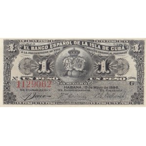 Cuba, 1 Peso , 1896, UNC, p47