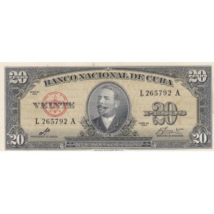 Cuba, 20 Pesos, 1960, XF, p80c