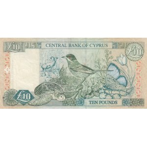 Cyprus, 10 Pounds, 1998, VF, p62b
