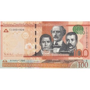 Dominican Republic, 100 Peso,  UNC,  Total 2 banknotes