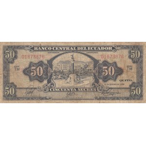 Ecuador, 50 Sucres, 1966, FINE, p116c