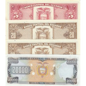 Ecuador,  Total 4 banknotes