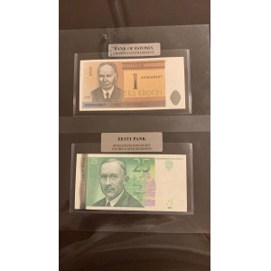 Estonia,  Total 2 banknotes with sheets