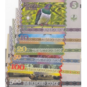 Fantasy Banknotes, 5, 10, 20, 50, 100, 500 Pounds,  UNC,  Total 6 banknotes