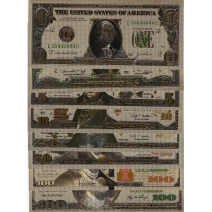 United States of America,  UNC,  total 8 banknot