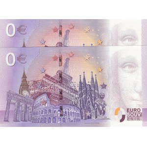 Fantasy Banknotes,  UNC,  0 Euro, SPECIMEN, (Total 2 banknotes)