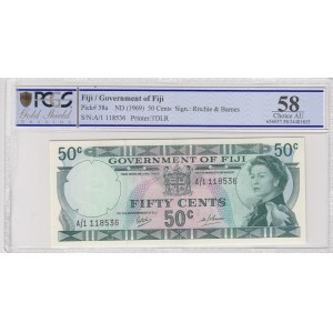 Fiji, 50 Cents, 1969, AUNC, p58a