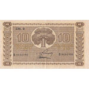 Finland, 10 Markkaa, 1939, VF / XF, p70