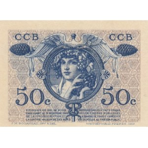 France, Bordeaux, 50 Centimes, 1921, UNC,