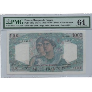France, 1.000 Francs, 1945-47, UNC, p130a