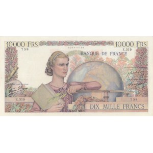 France, 10.000 Francs, 1945/56, XF, p132a