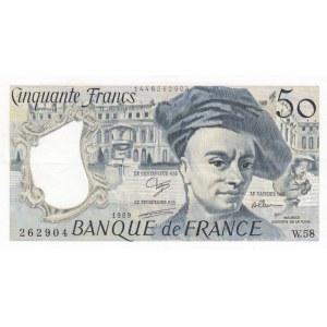 France, 50 Francs, 1989, XF, p152d