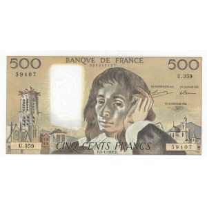 France, 500 Francs, 1992, UNC, p156i