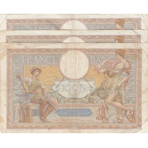 France, 100 Francs (3), 1938/1939, FINE, p86a, p86b, (Total 3 banknotes)