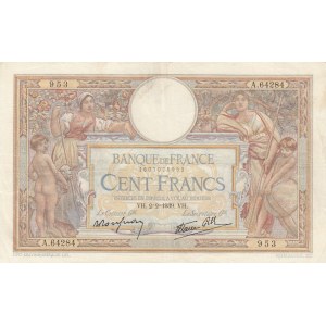 France, 100 Francs, 1939, VF, p86b