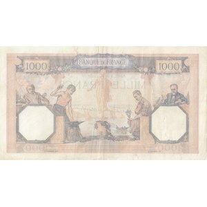 France, 1000 Francs, 1939, VF, p90c