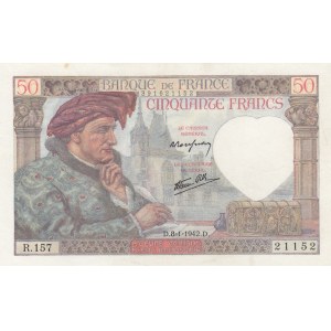 France, 50 Francs, 1942, AUNC, p93