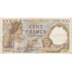 France, 100 Francs, 1941, VF, p94