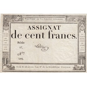 France, 100 Francs, 1795, VF, pA78
