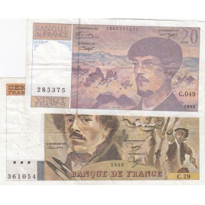 France,  VF,  Total 2 banknotes