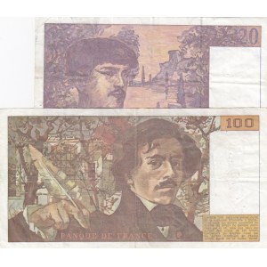 France,  VF,  Total 2 banknotes