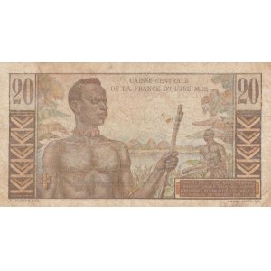 French Equatorial Africa, 20 Francs, 1947, FINE, p22