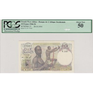 French West Africa, 10 Francs, 1954, UNC, p37