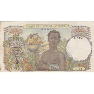 French West Africa, 100 Francs, 1948, VF, p40