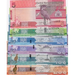 Gambia, 5-10-20-50-100-200 Dalasis, 2019, UNC, p-New, Total 6 banknotes