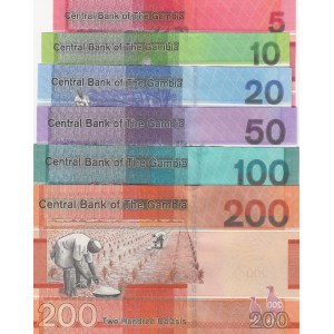 Gambia, 5-10-20-50-100-200 Dalasis, 2019, UNC, p-New, Total 6 banknotes