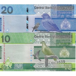 Gambia, 10 Dalasis and 20 Dalasis, 2019, UNC, p38, p39, (Total 2 banknotes)